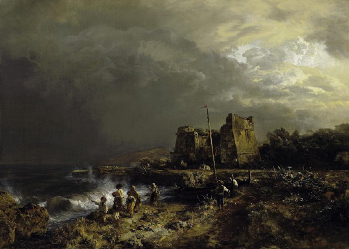 choppy sea at the gulf of naples